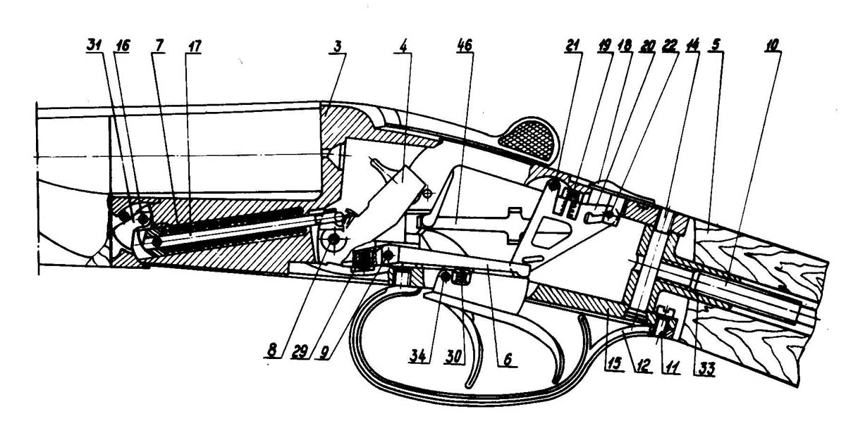 Чертеж охотничьего ружья