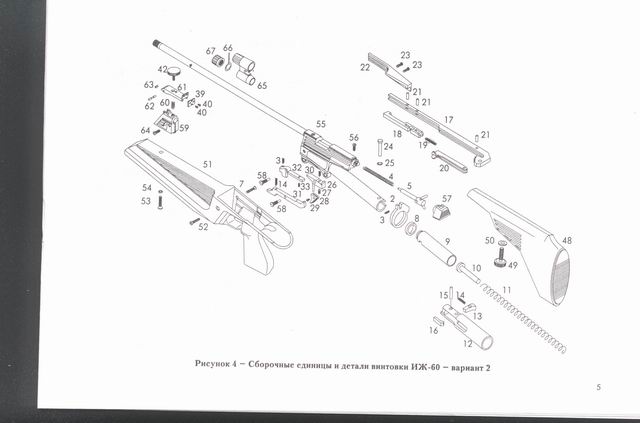 Чертеж пневматической винтовки. Схема винтовки ИЖ 60.