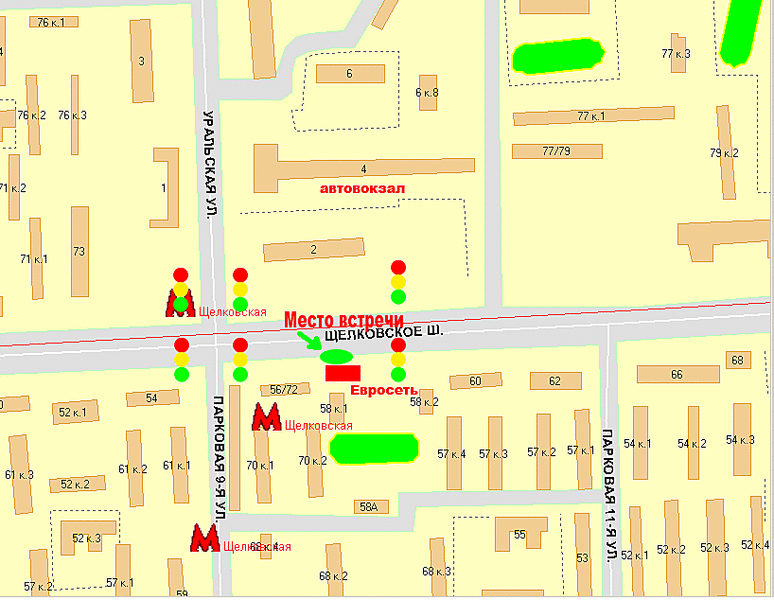 Щелковский автовокзал карта москвы