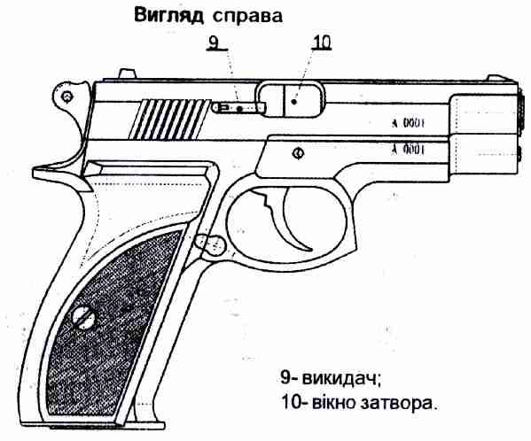 Схема травматического пистолета