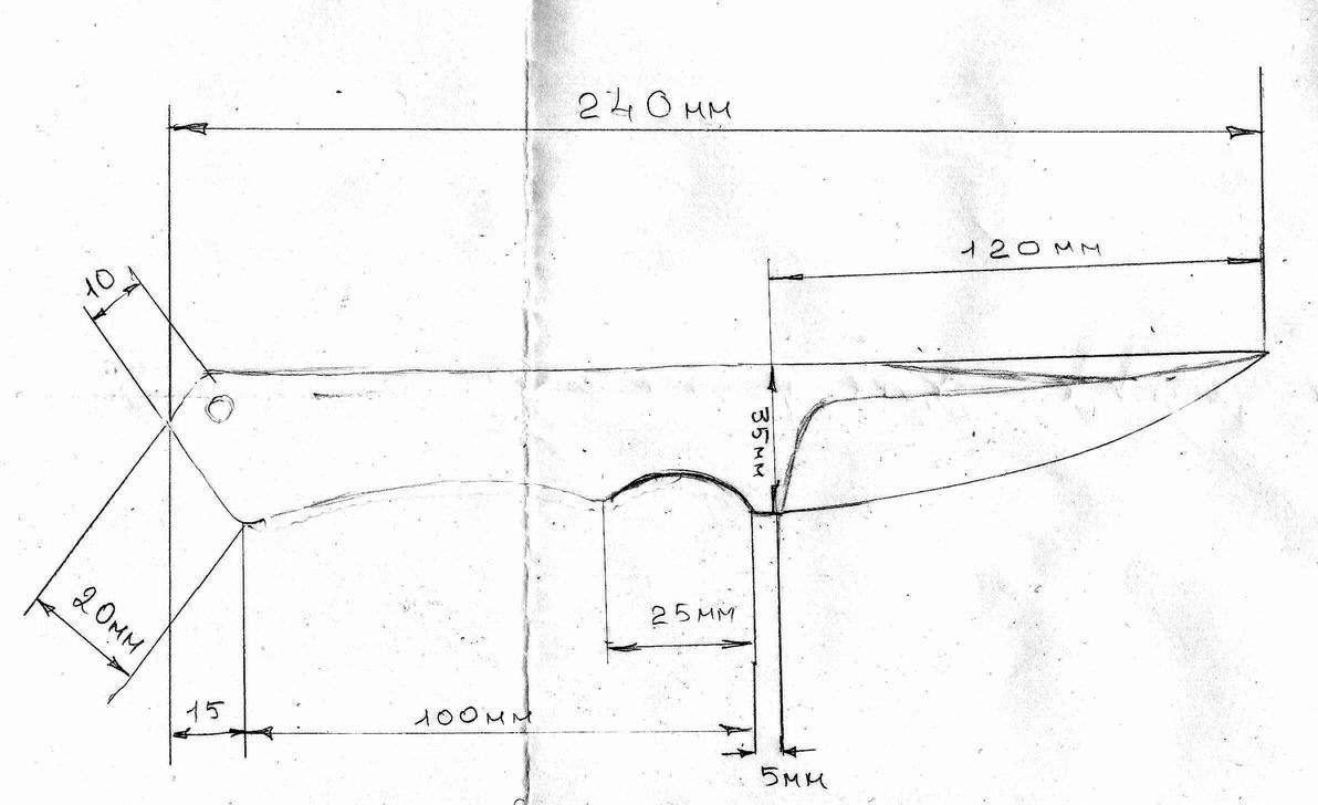Чертежи самодельного метательного ножа