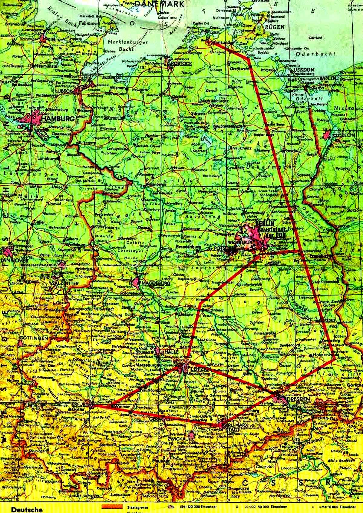Карта ГДР воинские части