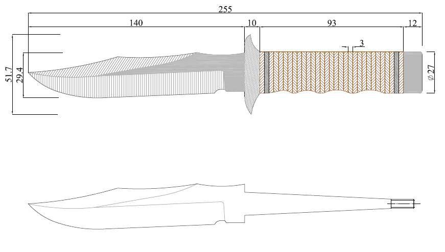 Чертеж для ножа