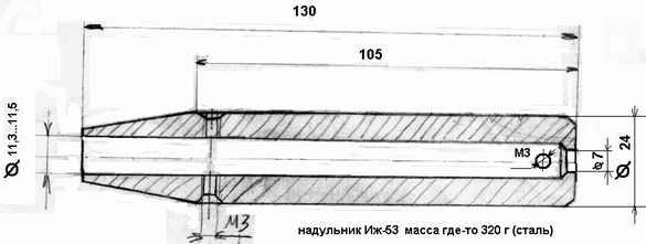 Чертеж задника иж 53м