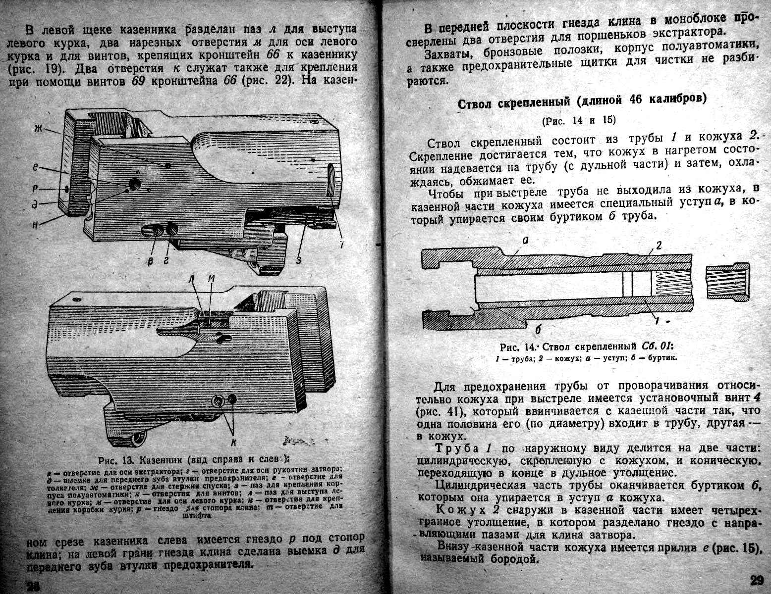 Инструкция оса. Казенная часть оружия. Казенник, состав. Скрепленный ствол.