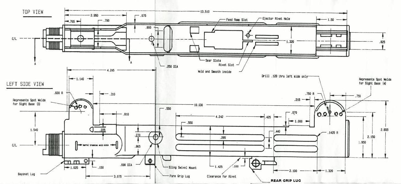 Чертеж ствольной коробки ак 74 с размерами