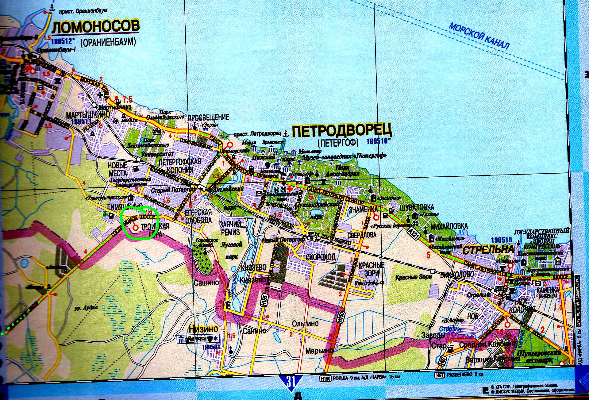 Карта санкт петербург город ломоносов