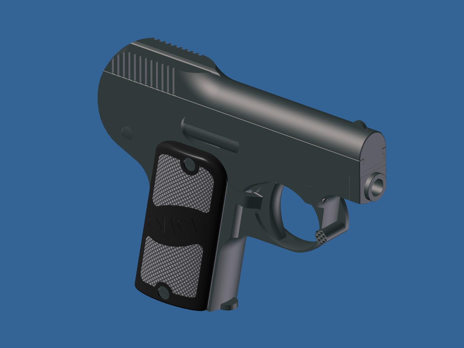 3d model gun. Strange Pistol. CAD model Gun. Weapons CAD model.