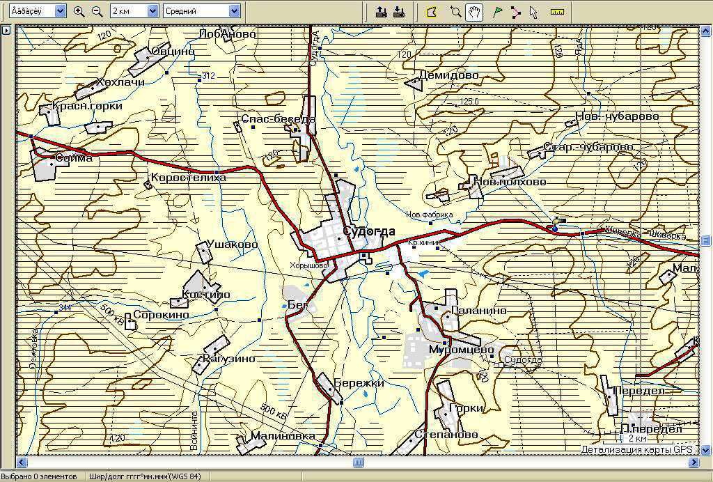 Карта судогда с улицами и домами