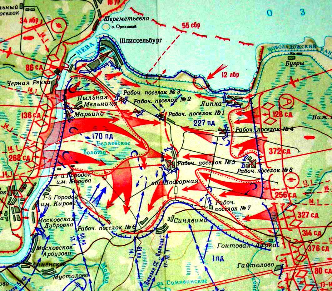 Карта боев в ленинградской области 1941 1945