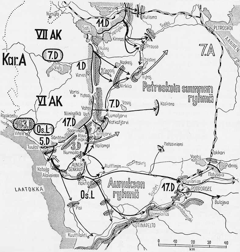 Карта боев в карелии 1941 1945