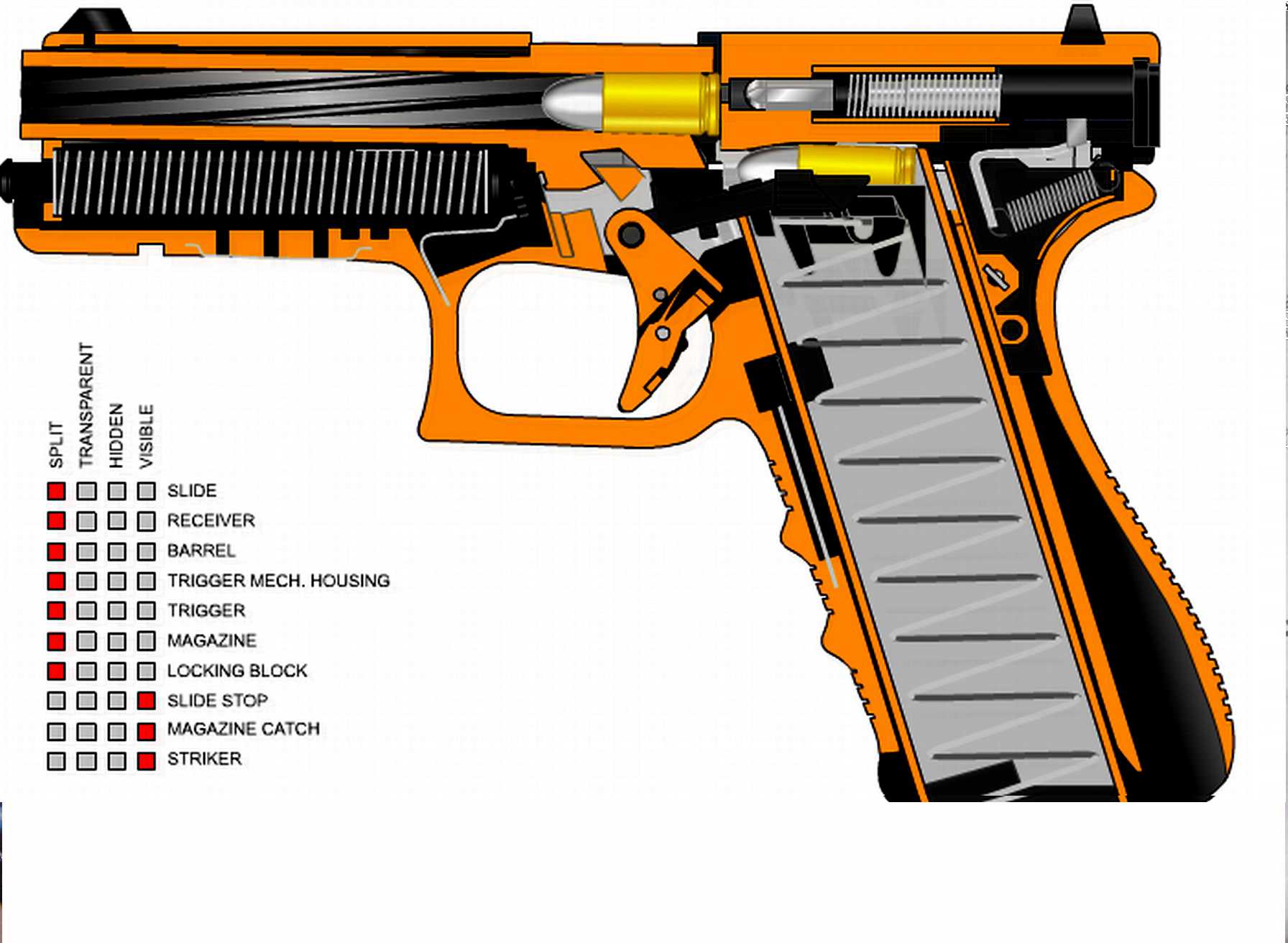 Пистолет glock 17 чертеж