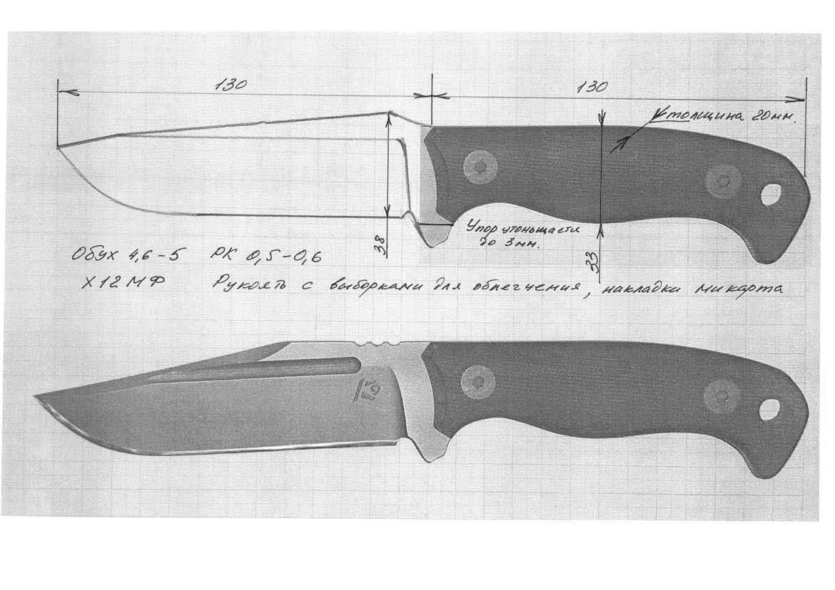 Нож пуко чертежи