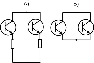 Транзистор параллельно. Параллельное включение транзисторов для увеличения мощности. Соединение транзисторов параллельно. Включение транзисторов в параллель. Два транзистора параллельно.