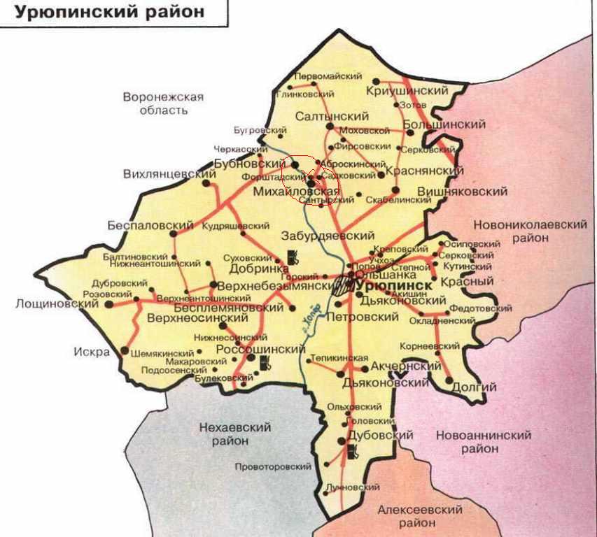 Спутниковая карта новоаннинского района