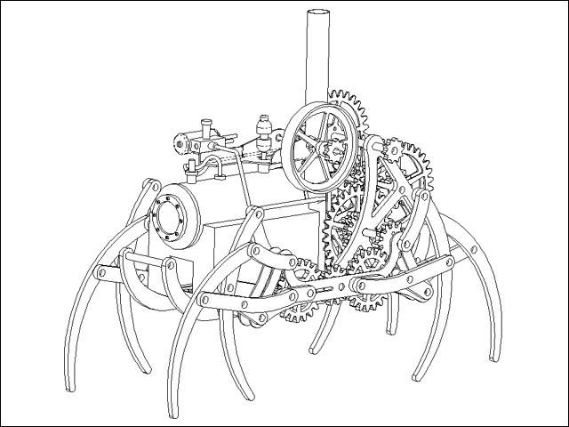 Чертеж механического паука
