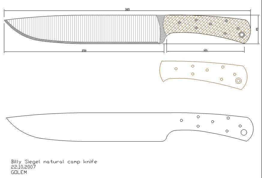 Рукоять мачете чертеж