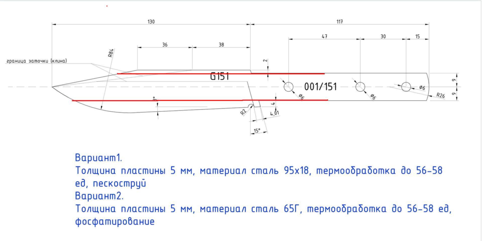 Чертеж финки нквд 1937 с размерами