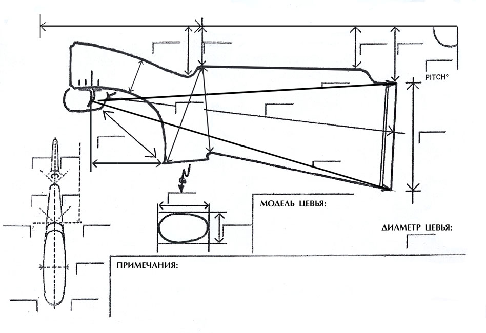 Чертеж приклада ружья