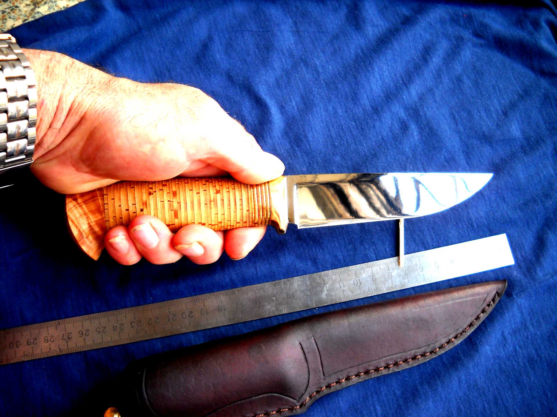 Как сделать рукоять для ножа с косыми вставками