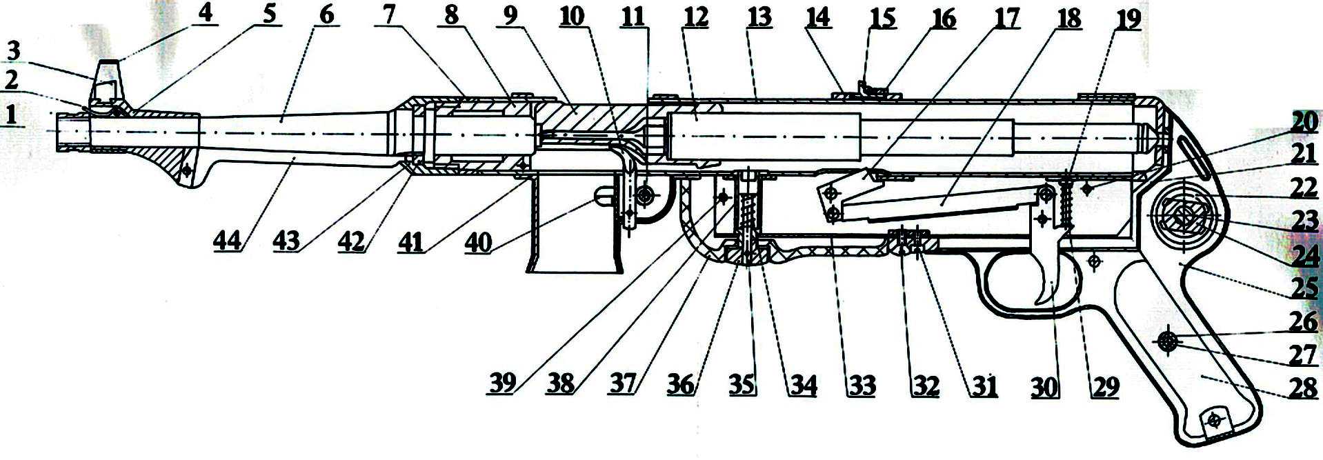 Автомат мп 40 чертеж