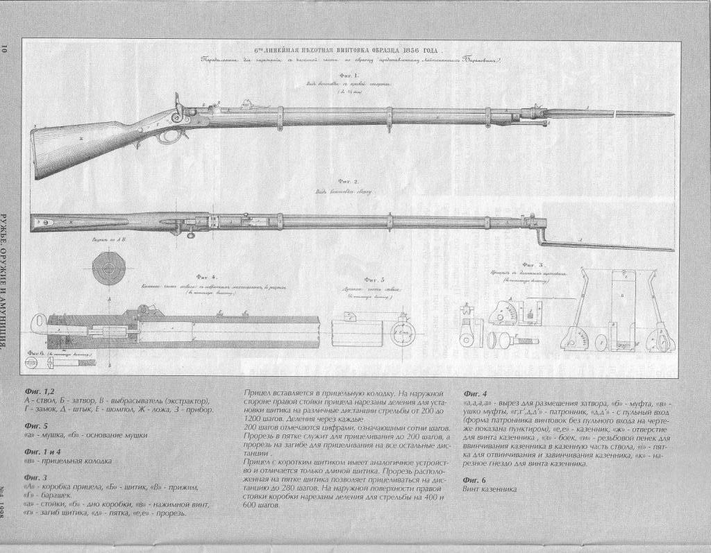 Русская 6 линейная дульнозарядная винтовка образца 1856 года