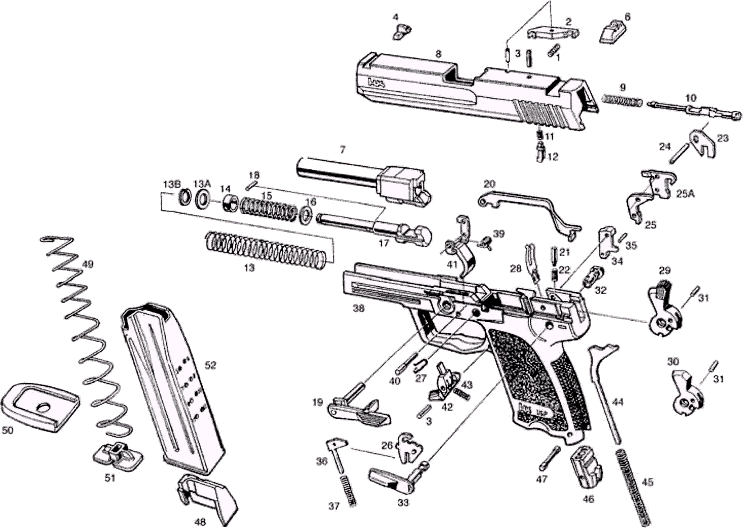 Разобрать чертеж. Пистолет Хеклер и Кох USP чертежи. Пистолет Heckler Koch HK 45 схема. Схема разборки пистолета USP. Пистолет Хеклер Кох 45 чертежи.