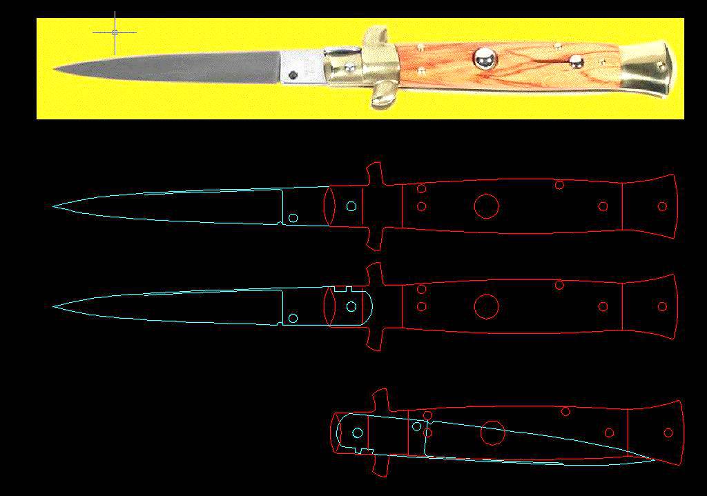 Чертеж ножа stiletto