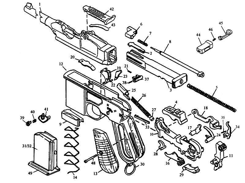 Маузер пистолет схема