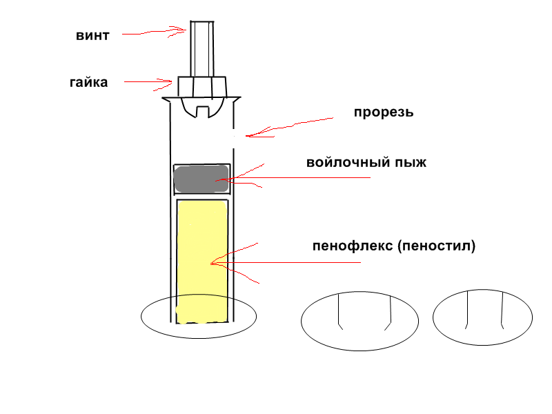 Пыжерез 16 калибра чертеж