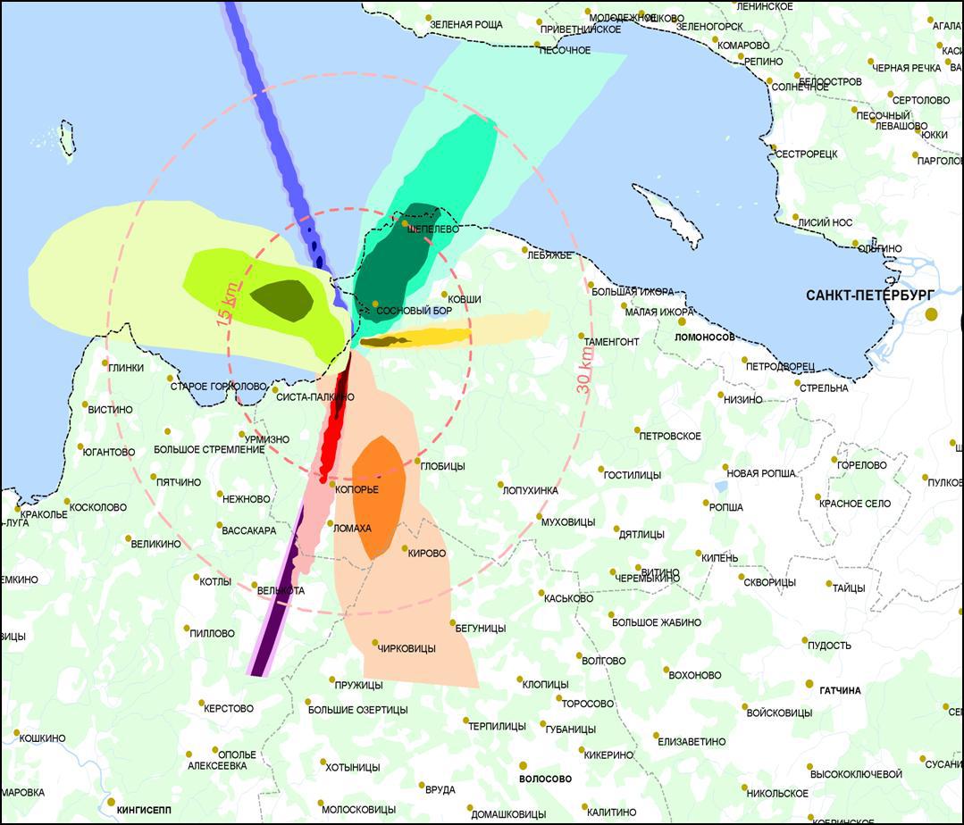 Карта радиационного заражения ленинградской области