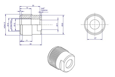 Чертеж переходник резьбовой