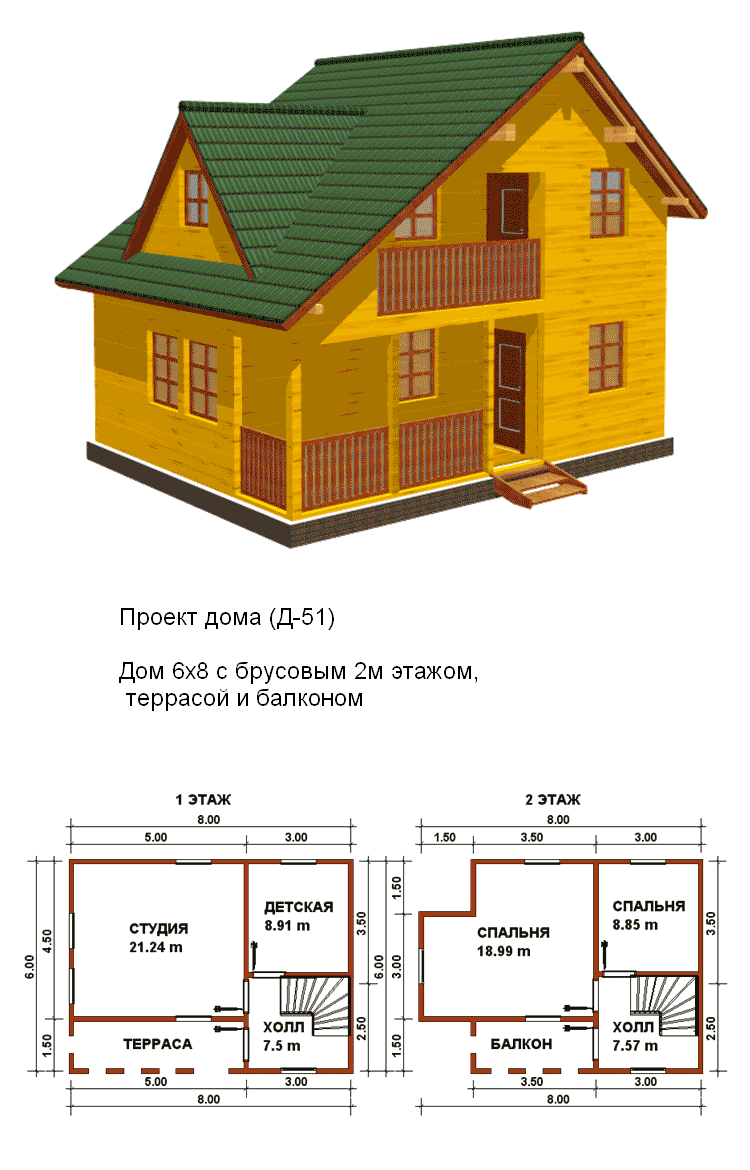 Готовые проекты домов из бруса бесплатно с расчетами и размерами