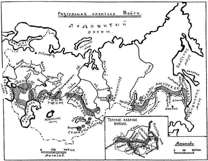 Карта казачьих войск