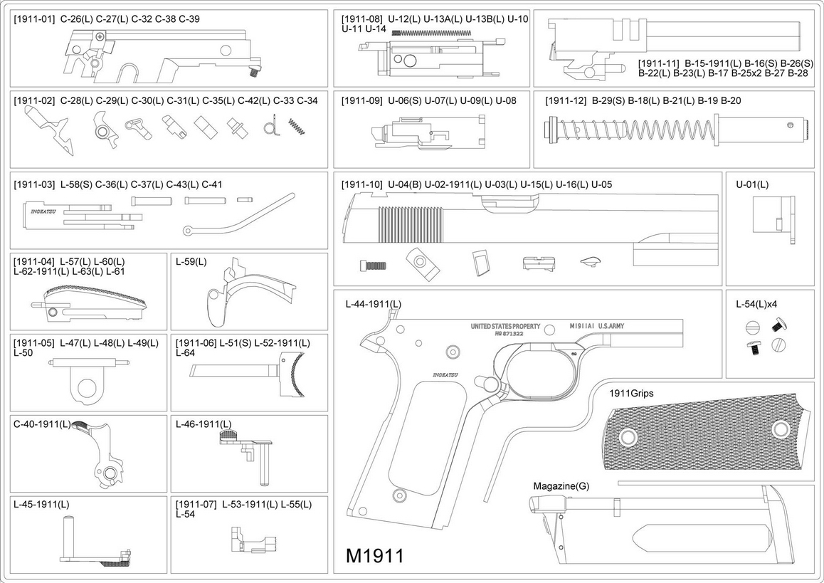 Glock 18 чертеж с размерами