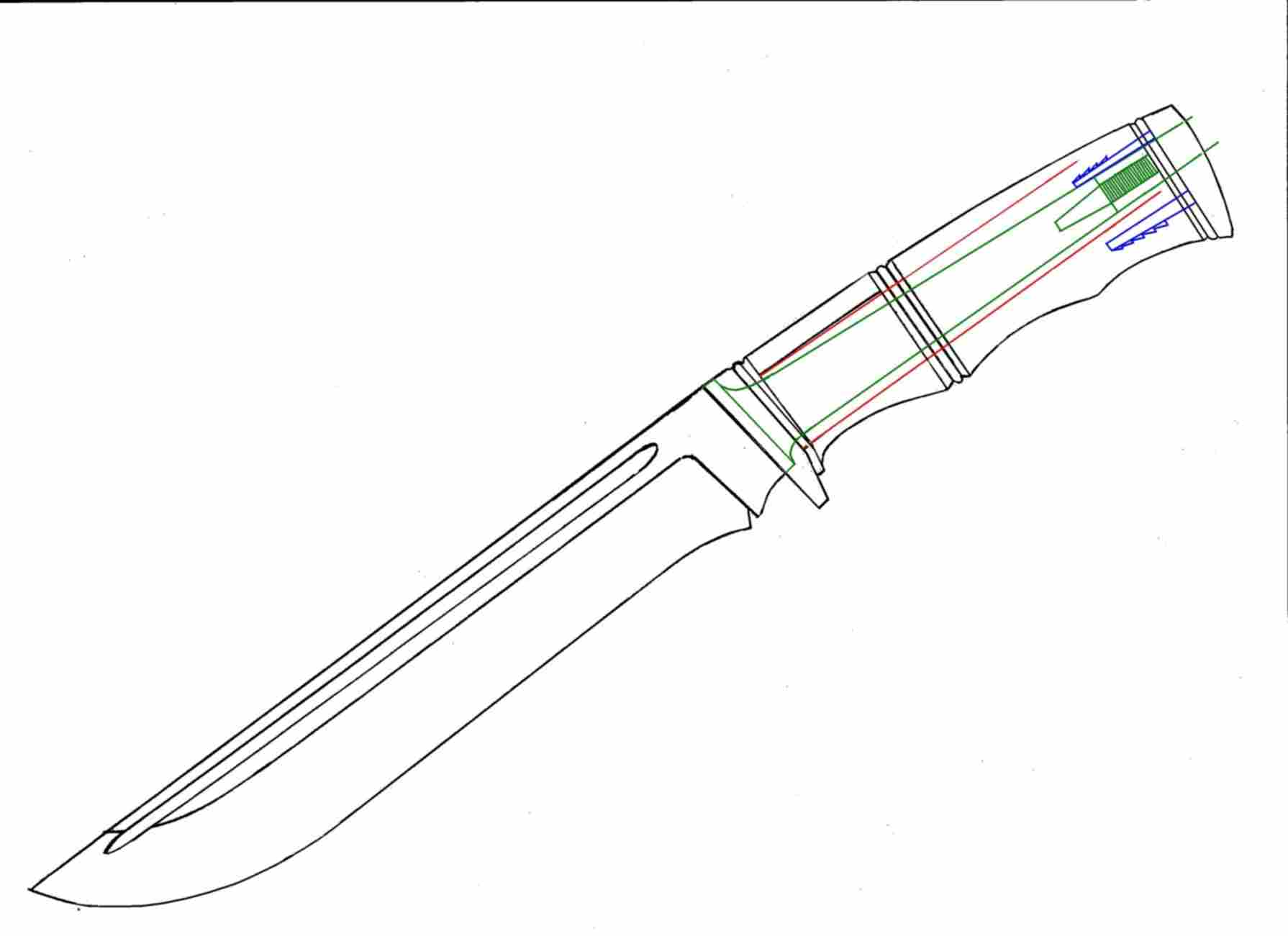 Нож Пластунский казачий чертеж
