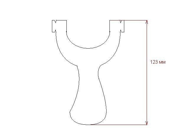 Чертеж рогатки для охоты с размерами