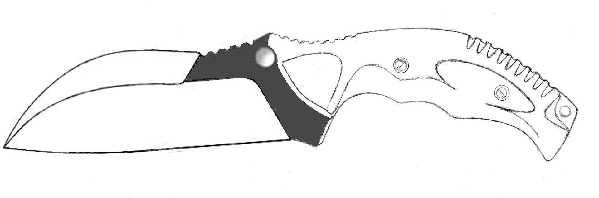 Нож контурный рисунок
