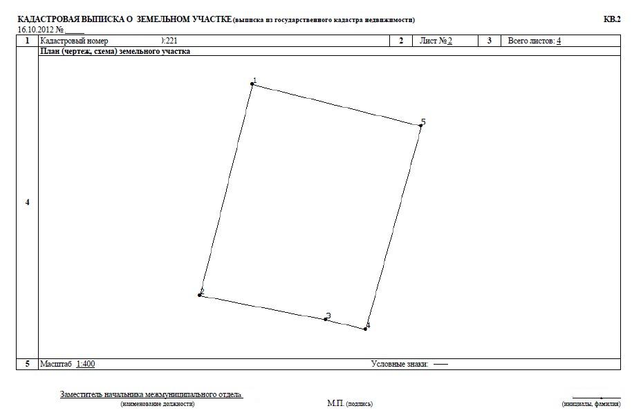 Кадастровая выписка о земельном участке образец заполненный