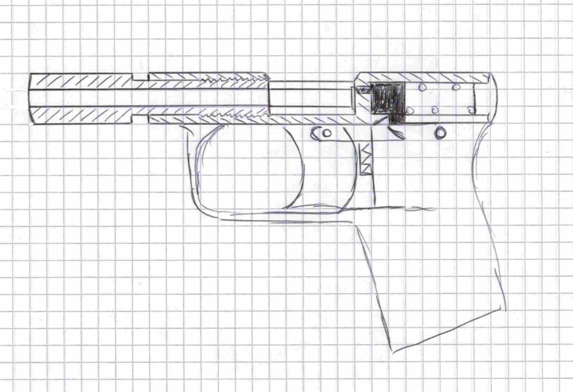 Пистолет мелкашка чертеж