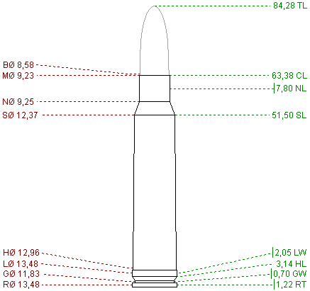 338 lapua magnum чертеж