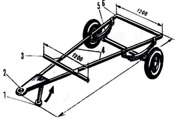 Чертеж прицепа под казанку