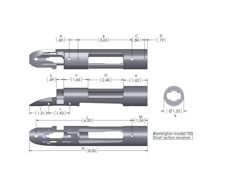 Size 700. Чертеж затвора Remington 700. Ремингтон 700 чертеж ресивер. Чертеж ствольной коробки Remington 700. Ресивер Ремингтон 700.