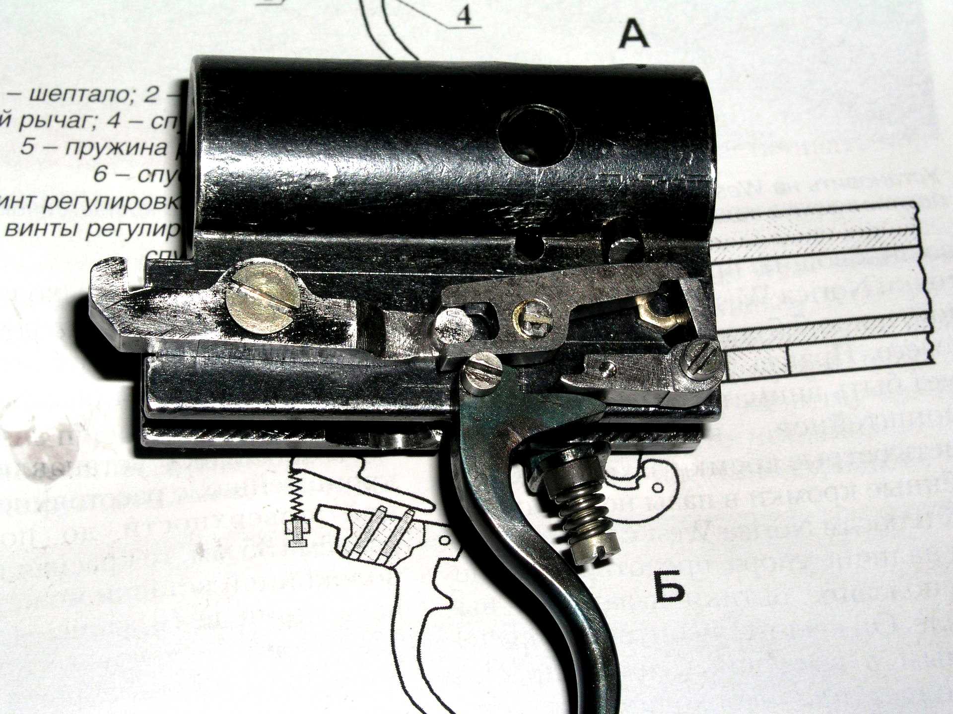 Схема спускового механизма пневматической винтовки