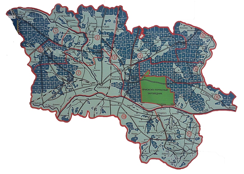 Схема размещения охотничьих угодий московской области
