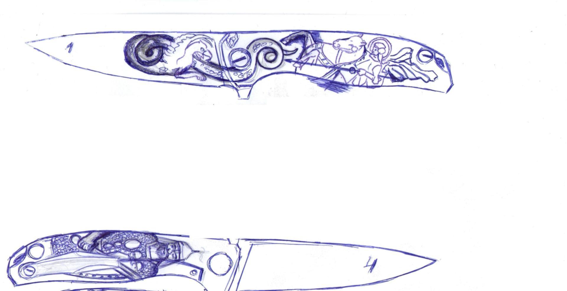 Нож выкидной зоновский чертеж