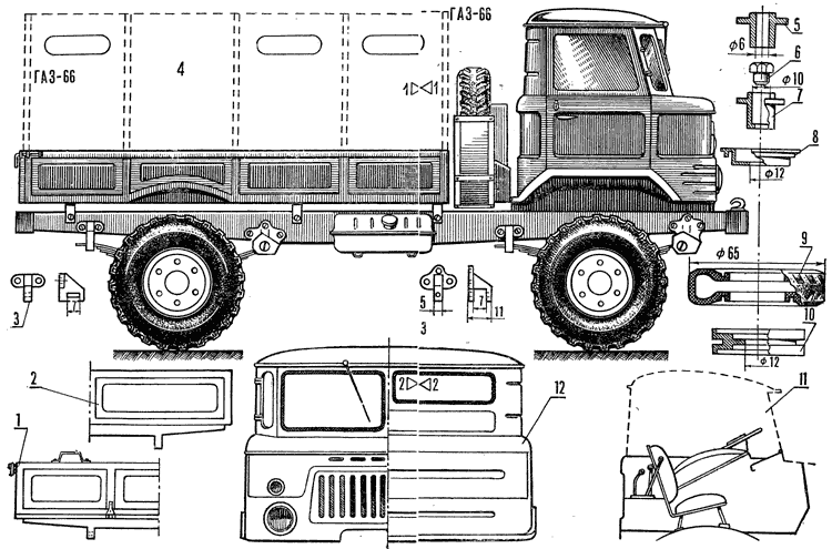 Чертеж газ 66 dwg