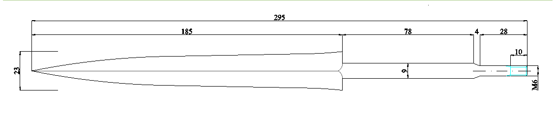 Чертеж кинжала с размерами