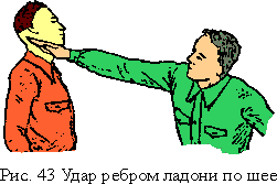 Удар сознанием. Удар в сонную артерию на шее.