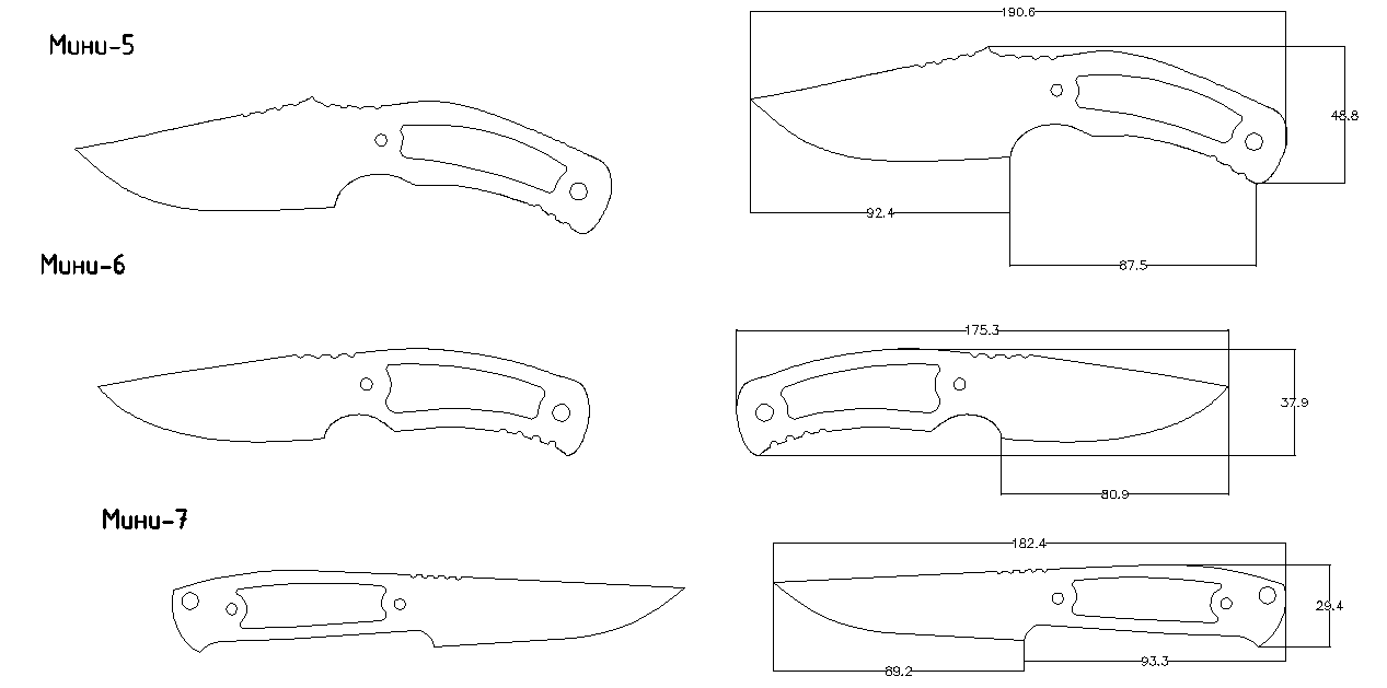 Керамбит нож чертеж с размерами в натуральную величину